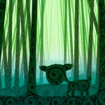 Misty Woodland painting by Josiah Munsey 26PM 26:PM; Purchase  Roseville art; Curves, Layers, Deer, Forest, Green, Shadows, Fawn,  Sheep, Creatures, Trees, Widescreen; Online Store